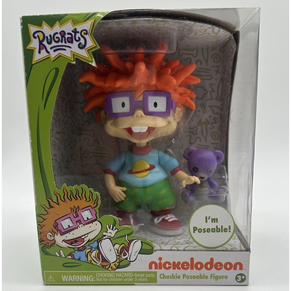 2017 JUST PLAY NICKELODEON RUGRATS POSEABLE CHUCKIE FIGURE W/ TEDDY BEAR NEW